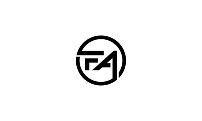 FA initial letters, monogram logo