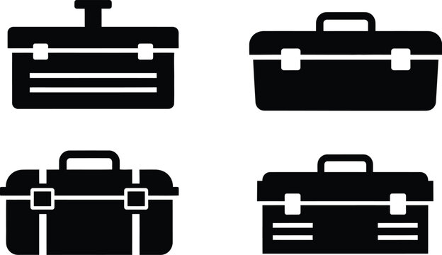 Toolbox vector icons set tool box storage case illustration editable vector