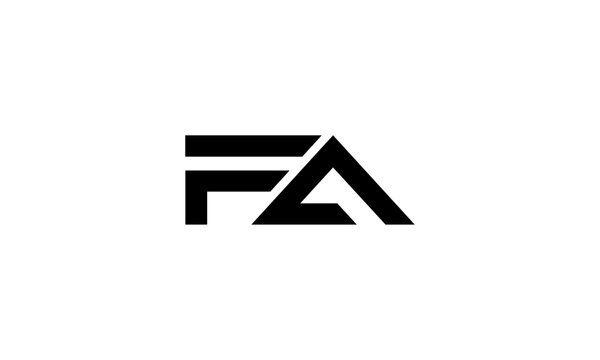 FA initial letters, monogram logo