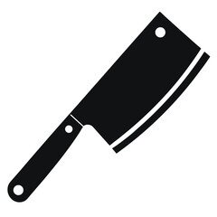 A solid black cleaver knife is seen with two holes in it