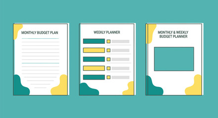 Monthly weekly budget planner template for financial plan editable vector