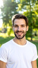 Man smiling outdoors