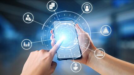 Job search icons show recruitment, HR management, and employee career growth. Job search helps organizations hire talent, job search supports skills, and job search improves workforce. Gist