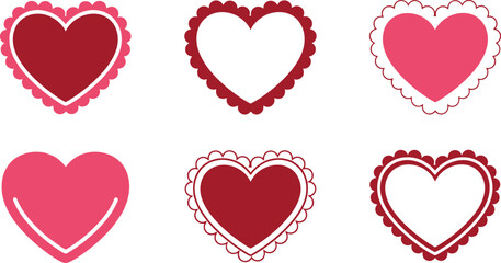 Hearts vector set valentine love design heart illustration editable vector