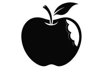 An apple silhouette with a bite taken out is shown in crisp detail