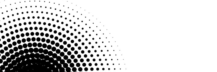 Pop art comic style dotted circle halftone pattern. Abstract dotted circles, round halftones geometric dots, pop art texture. Illustration halftone effect round shape.