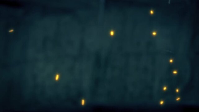 Yellow Glowing Insects Fly Around