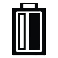 Black silhouette indicates a low charge for a power cell with little energy