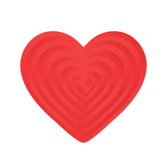 Red layered heart vector symbol representing love, romance, and affection. Perfect for Valentine’s Day, wedding, greeting cards, and romantic design themes in modern and minimal style.