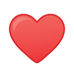 Glossy red heart icon isolated on white background. Romantic love symbol perfect for Valentine&rsquo;s Day designs, social media graphics, dating apps, stickers, greeting cards, UI icons, and modern
