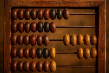 An abacus is a traditional counting tool made from wooden beads or stones that are strung together on metal rods