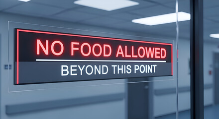 Signage With Prohibition Against Food Consumption, Displayed In A Building Interior