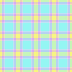 Covering texture seamless textile, top fabric check tartan. Row vector background pattern plaid in light and teal colors.