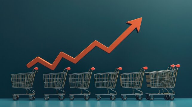 Shopping cart sales growth; upward trend