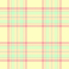 Native tartan seamless texture, style fabric check plaid. Britain vector pattern textile background in light and lemon chiffon colors.
