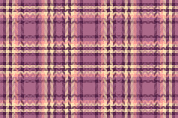 Tribal pattern fabric background, package plaid vector textile. Fibrous check tartan texture seamless in pink and moccasin colors.