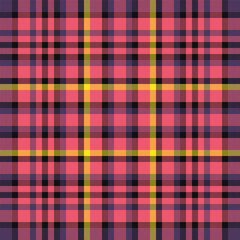 Greeting card seamless background texture, easter textile fabric check. Close up plaid vector pattern tartan in red and black colors.