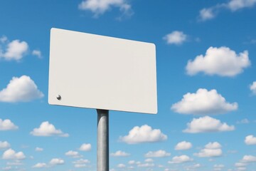 Under the vast blue sky, a blank billboard stands tall, waiting to be filled with messages of hope, opportunity, or direction