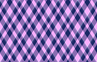 Argyle pattern of geometric rhombus. Harlequin check wallpaper design. Classic diamond shaped textile material for web background, print fabric clothing, sweater, wrapping paper, gift card, invitation