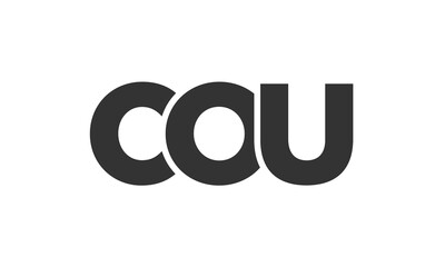 COU logo design template with strong and modern bold text. Initial based vector logotype featuring simple and minimal typography. Trendy company identity.