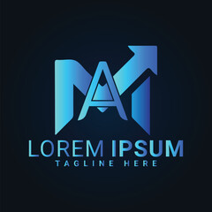 24.eps m.a text vector logo design 