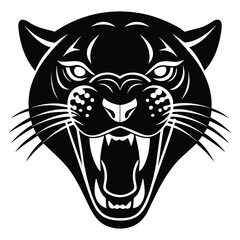 jaguar roar head  vector icon on white background
