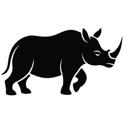 Obraz premium running rhinoceros vector icon on white background
