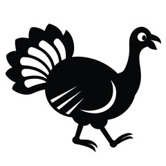 running turkey vector icon on white background