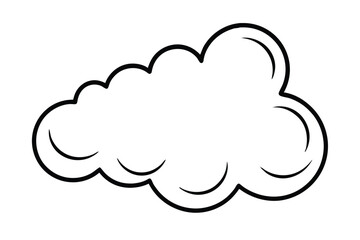 Isolated simple cloud with black stroke makes it look like a puffy cartoon