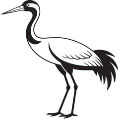 Obraz premium Vector art of crane bird