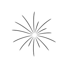 Obraz premium Starburst radiating lines from center dot silhouette