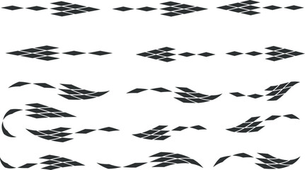 Abstract Geometric Patterns on White Background Minimalist Design Elements