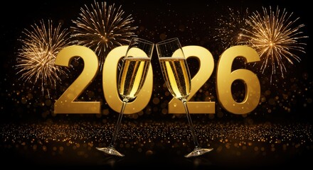 New Year S Eve, Happy New Year 2026 Party, Firework Celebration Background Banner