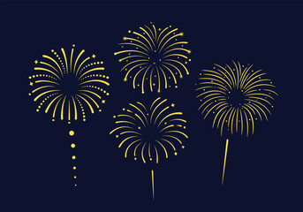 Fireworks explosions background isolated. Vector illustration