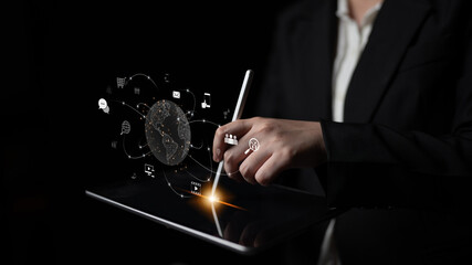 Visualization of global digital communication and online across multiple platforms, including global network, digital network, communication network, and online network. Latch