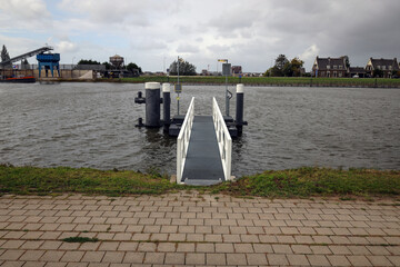 twin lock complex Juliana lock in Gouda between river Hollandsche IJssel and the Gouwe River