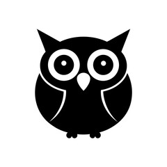 Simple black owl illustration