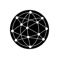 Network globe with white dots