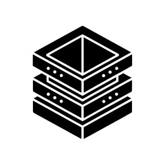 Isometric layered square stack