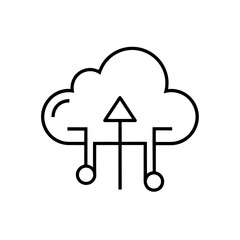 Cloud upload data network icon