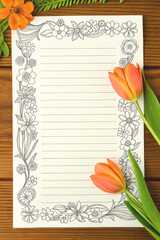 greeting card with flowers