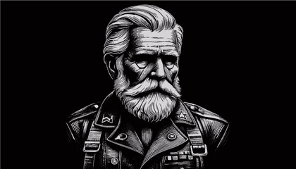 Distinguished veteran in decorated uniform reflecting on service