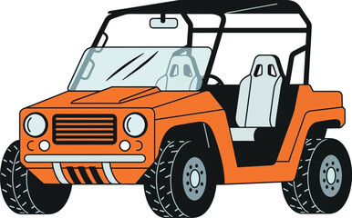 Fototapeta premium Explore the orange utv vector illustration for off road adventure editable vector