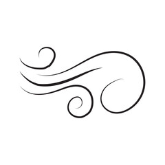 wind icon on white background. flat style. wind sign. cold wind symbol. 