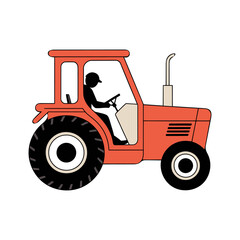 Tractor icon vector on White Background Vector Art Illustration on white background.	