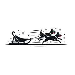 Dog Sled icon vector on White Background Vector Art Illustration on white background.