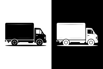 Box Truck icon vector on White Background Vector Art Illustration on white background.