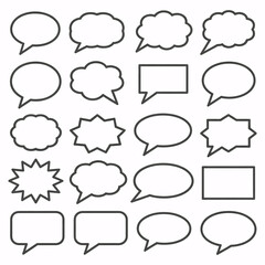 Dynamic speech bubble set, versatile designs for modern communication and creative projects, ideal for branding, web design, and marketing campaigns