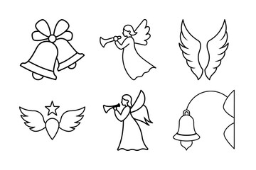 Christmas Ornaments Featuring Bells Angels and Wings