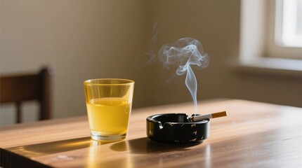 cigarette and ashtray